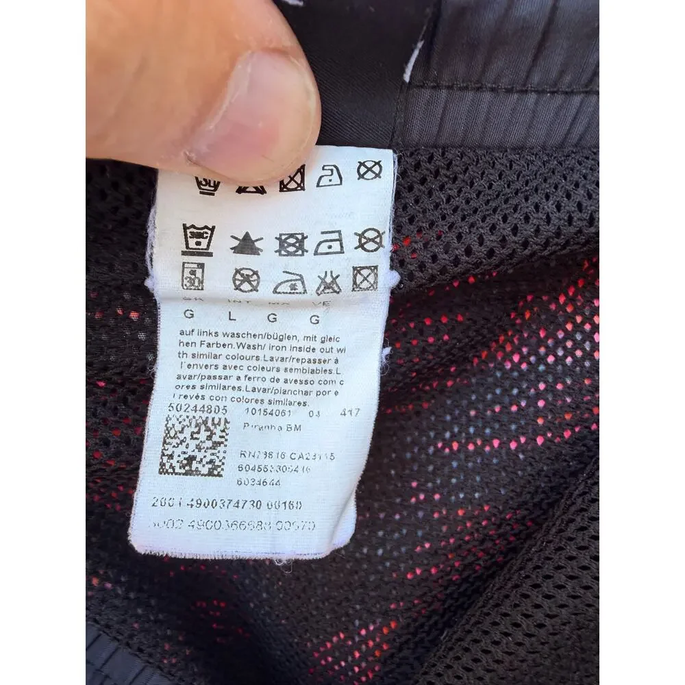 HUGO BOSS Blue Swimwear Hugo Boss Navy Pink Palm Print Swim Trunks Medium